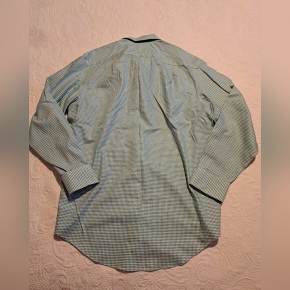 Charles Tyrwhitt men's size 16 - 35 green & white button down shirt EUC - Picture 2 of 5